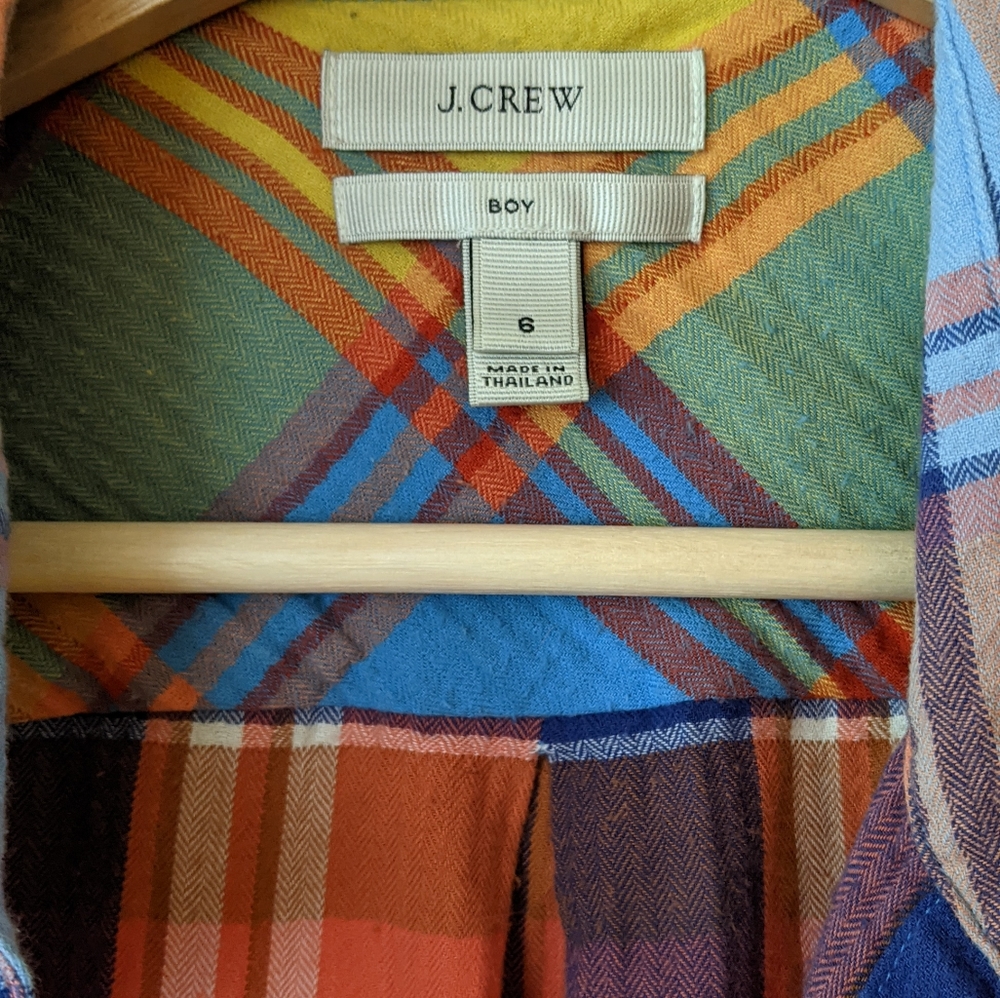 Patchwork Flannel By Jcrew, Size Small - image 5